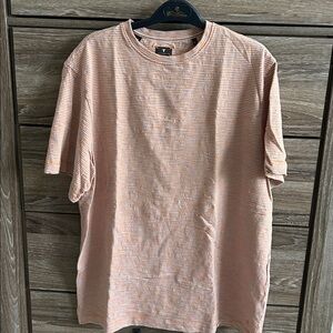 Left Coast T sz Large Striped Orange Men's Shirt
